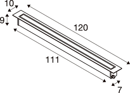 DASAR® 1200, Bodeneinbauleuchte, 34 W, 3000 K, IP65/IP67, quadratisch, edelstahl