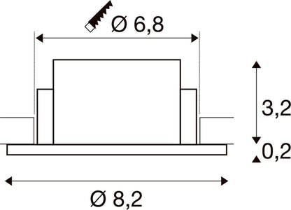 NEW TRIA® 68, Deckeneinbauring, D: 8.2 H: 3.4 cm, IP 65, weiß