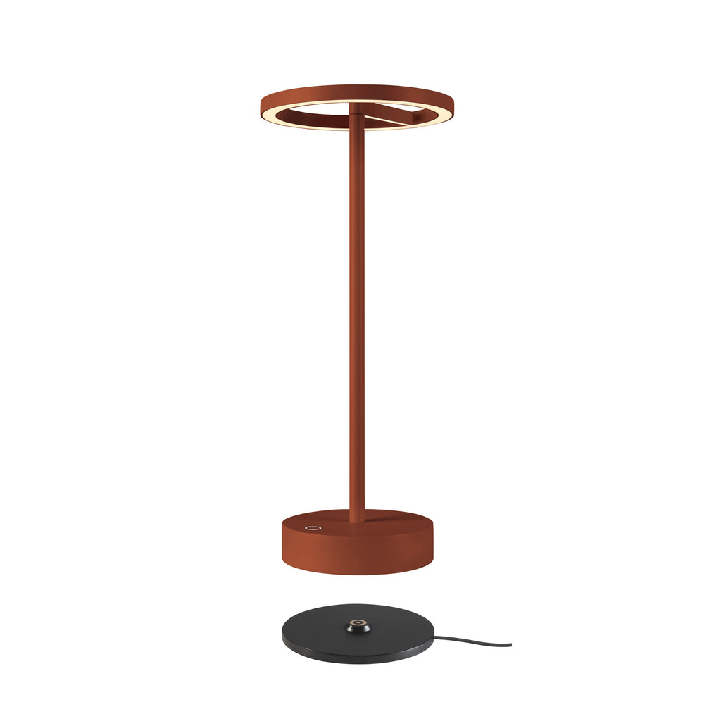 VINOLINA ONE, Tischleuchte, Akku, IP54, 2700 K, TOUCH, rost