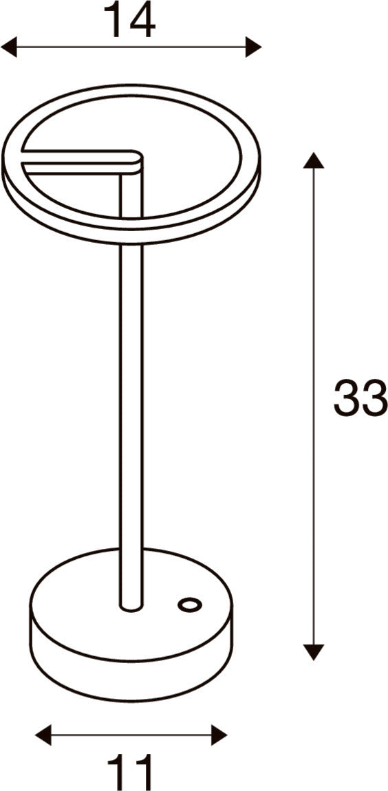 VINOLINA ONE, Tischleuchte, Akku, IP54, 2700 K, TOUCH, rost