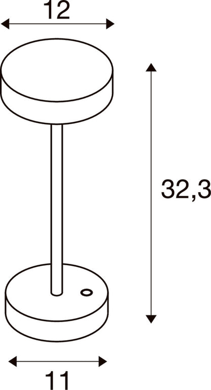 VINOLINA, Tischleuchte, Akku, IP54, 2700/3000 K, TOUCH, weiß