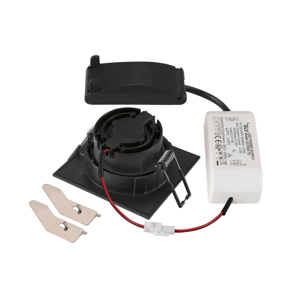 NEW TRIA® 68, Deckeneinbauleuchte, 3000 K, 38°, IP 20, quadratisch, schwarz