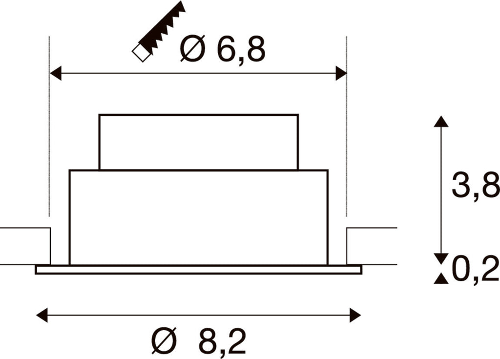 NEW TRIA® 68, Deckeneinbauleuchte, 1800-3000 K, 38°, IP 20, rund, weiß