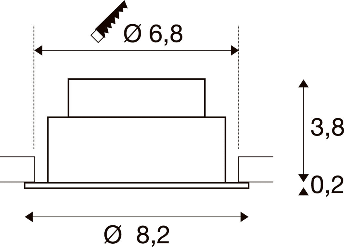NEW TRIA® 68, Deckeneinbauleuchte, 1800-3000 K, 38°, IP 20, rund, weiß