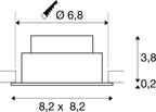 NEW TRIA® 68, Deckeneinbauleuchte, 1800-3000 K, 38°, IP 20, quadratisch, schwarz