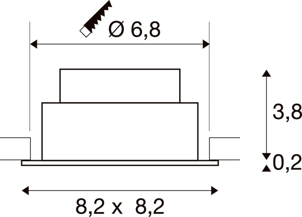 NEW TRIA® 68, Deckeneinbauleuchte, 1800-3000 K, 60°, IP 20, quadratisch, weiß