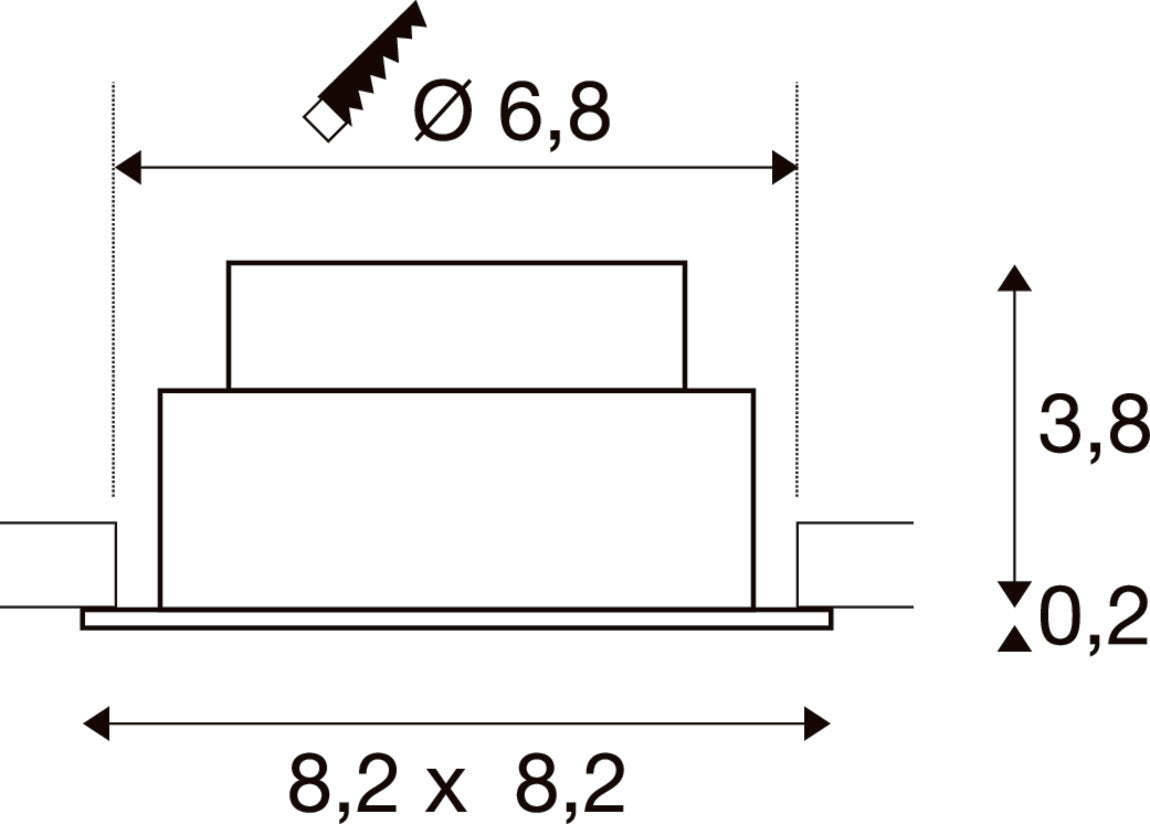 NEW TRIA® 68, Deckeneinbauleuchte, 1800-3000 K, 60°, IP 20, quadratisch, weiß