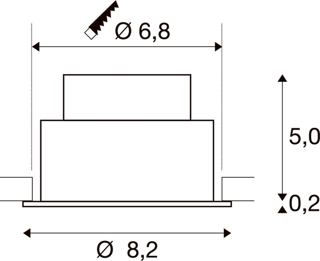 NEW TRIA® UNIVERSAL 68, Deckeneinbauleuchte, 2500/3000/4000 K, 38°, IP 20 / IP 65, rund, weiß