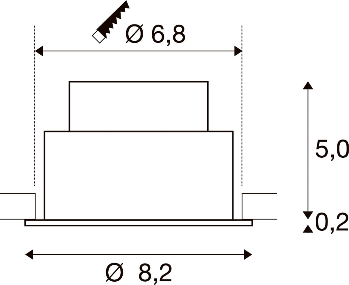 NEW TRIA® UNIVERSAL 68, Deckeneinbauleuchte, 2500/3000/4000 K, 38°, IP 20 / IP 65, rund, weiß