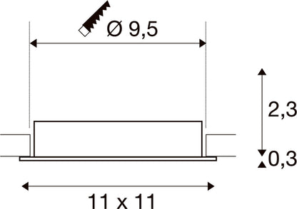 NEW TRIA® 95, Deckeneinbauring, L: 11 B: 11 H: 2.6 cm, IP 20, weiß
