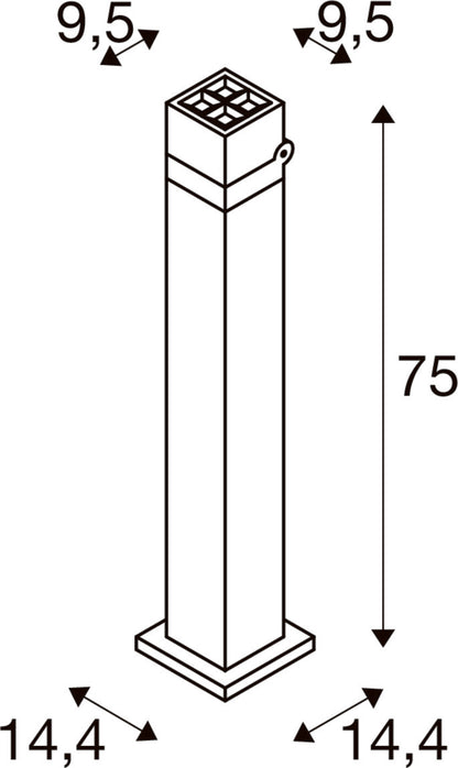 S-CUBE 75, Stehleuchte, 15 W, 2700/3000 K, PHASE, anthrazit