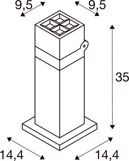 S-CUBE 35, Stehleuchte, 15 W, 2700/3000 K, PHASE, anthrazit