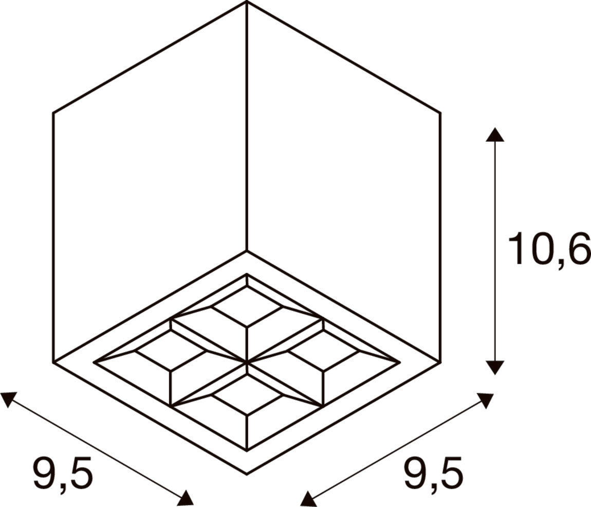 S-CUBE, Deckenaufbauleuchte, 2700/3000 K, 15 W, PHASE, 80°, anthrazit