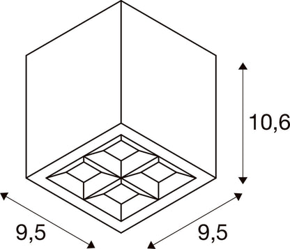 S-CUBE, Deckenaufbauleuchte, 2700/3000 K, 15 W, PHASE, 80°, anthrazit