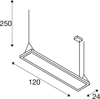 WORKLIGHT PRO 120, Pendelleuchte, 120 cm, 4000 K, DALI, Touch, grau