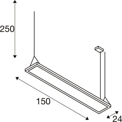 WORKLIGHT PRO 150, Pendelleuchte, 150 cm, 4000 K, DALI, Touch, schwarz