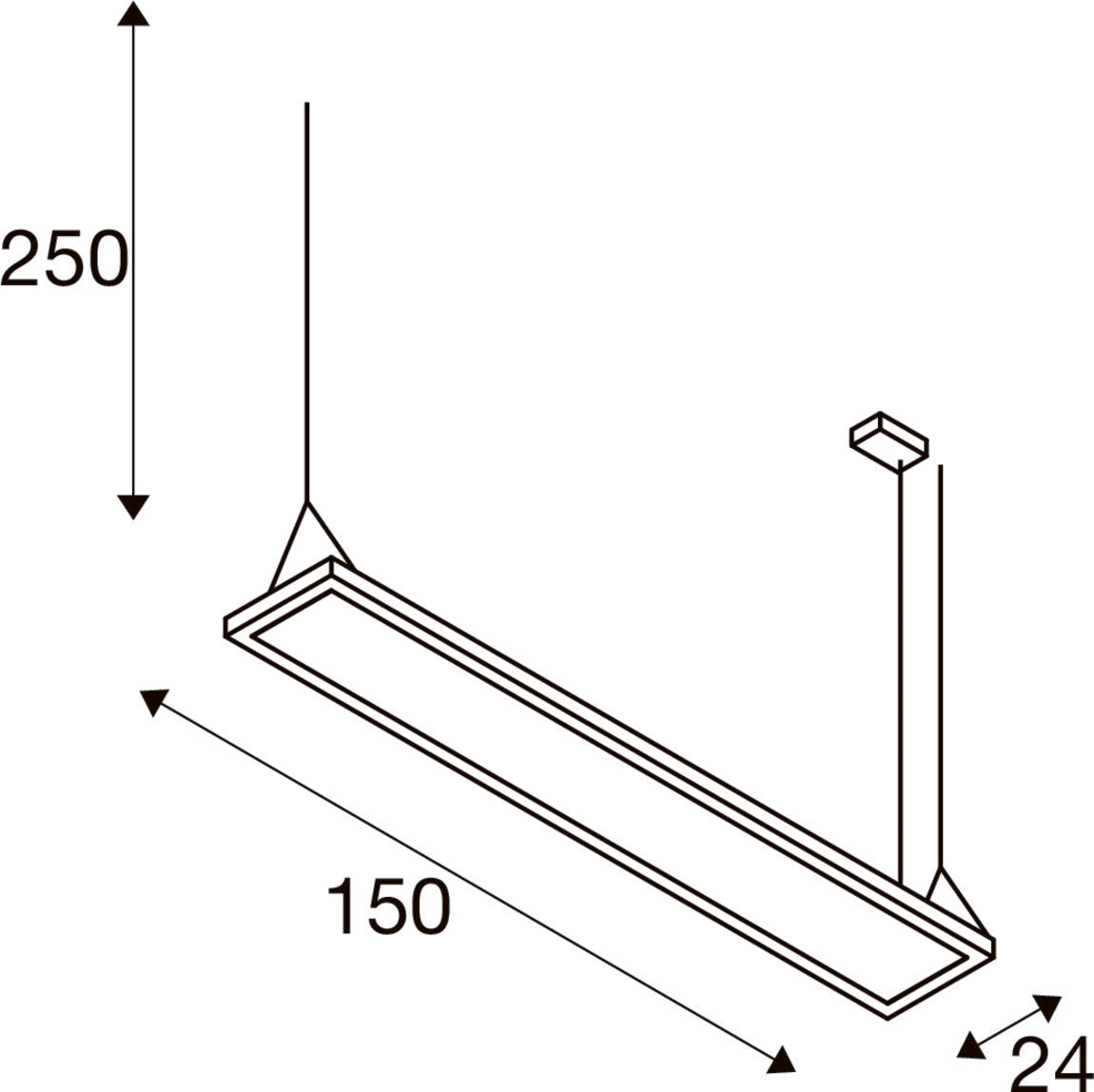 WORKLIGHT PRO 150, Pendelleuchte, 150 cm, 4000 K, DALI, Touch, grau