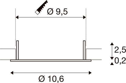 DOWNLIGHT V 100, flache Abdeckung weiß