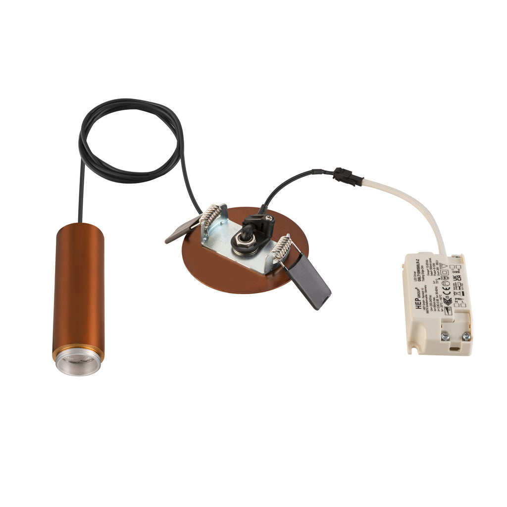 LALU®, Pendelleuchte, Led Base, Einbau, Mix&Match, 150 cm, 9.5 W, 3000 K, PHASE, bronze