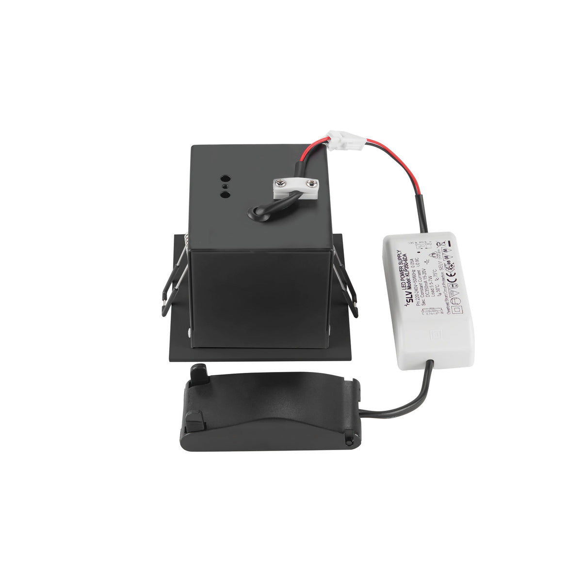 KADUX, Deckeneinbauleuchte, single, 3000 K, 38°, IP 20, quadratisch, schwarz