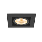 KADUX, Deckeneinbauleuchte, single, 3000 K, 38°, IP 20, quadratisch, schwarz