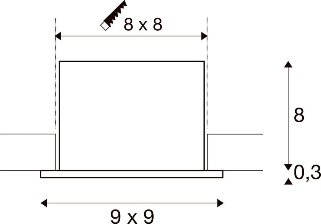 KADUX, Deckeneinbauleuchte, single, 3000 K, 38°, IP 20, quadratisch, weiß