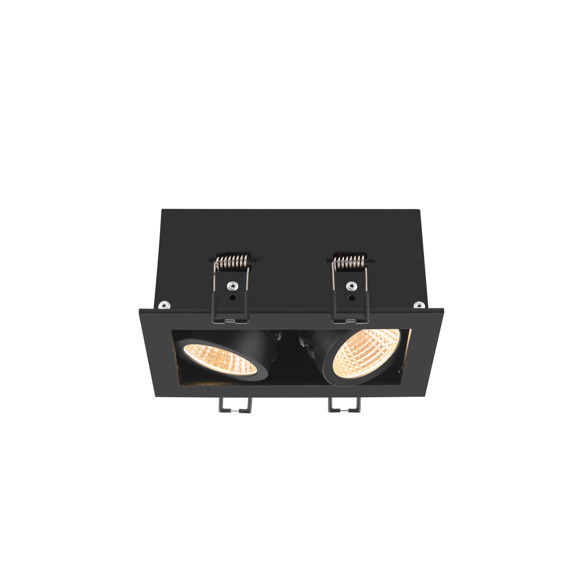 KADUX, Deckeneinbauleuchte, double, 3000 K, 38°, IP 20, quadratisch, schwarz