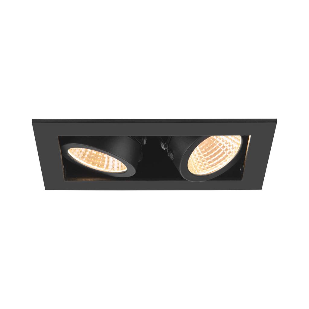 KADUX, Deckeneinbauleuchte, double, 3000 K, 38°, IP 20, quadratisch, schwarz