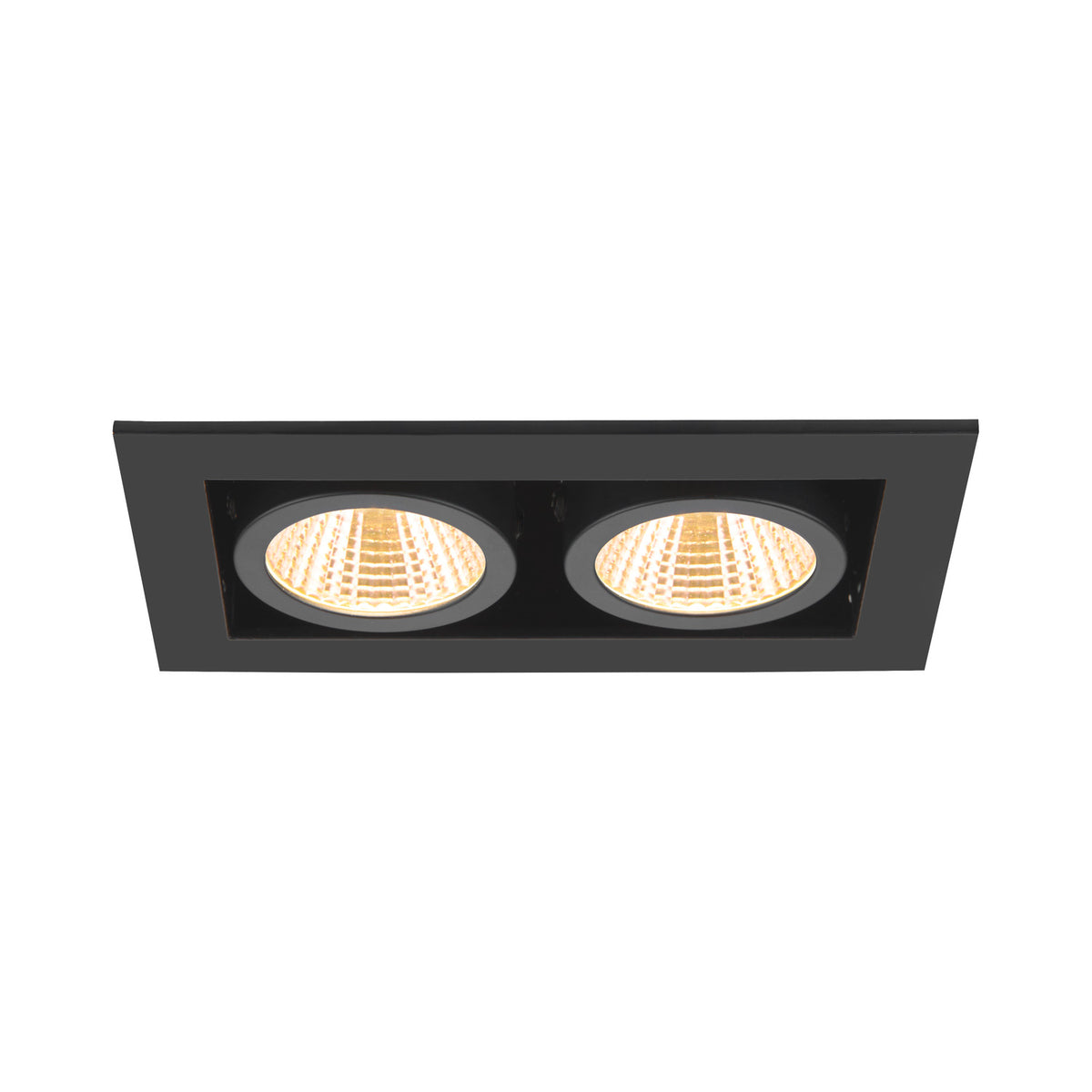 KADUX, Deckeneinbauleuchte, double, 3000 K, 38°, IP 20, quadratisch, schwarz