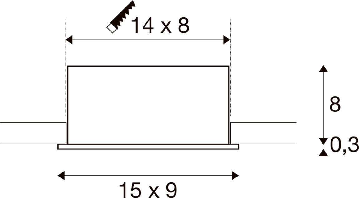 KADUX, Deckeneinbauleuchte, double, 3000 K, 38°, IP 20, quadratisch, weiß