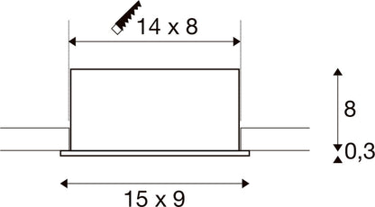 KADUX, Deckeneinbauleuchte, double, 3000 K, 38°, IP 20, quadratisch, weiß