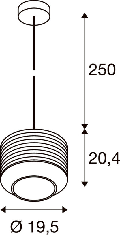 PANTILO ROPE 20, Pendelleuchte, 250 cm, E27, 15 W, silber