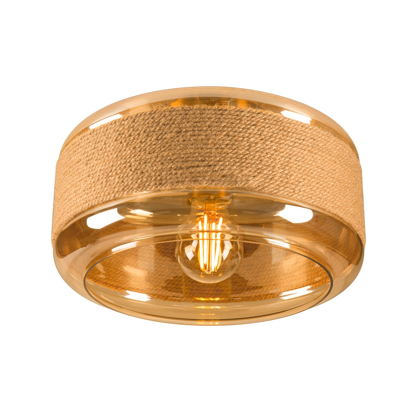 PANTILO ROPE 27, Wand- und Deckenaufbauleuchte, zylindrisch, 1x max. 15 W E27, gold