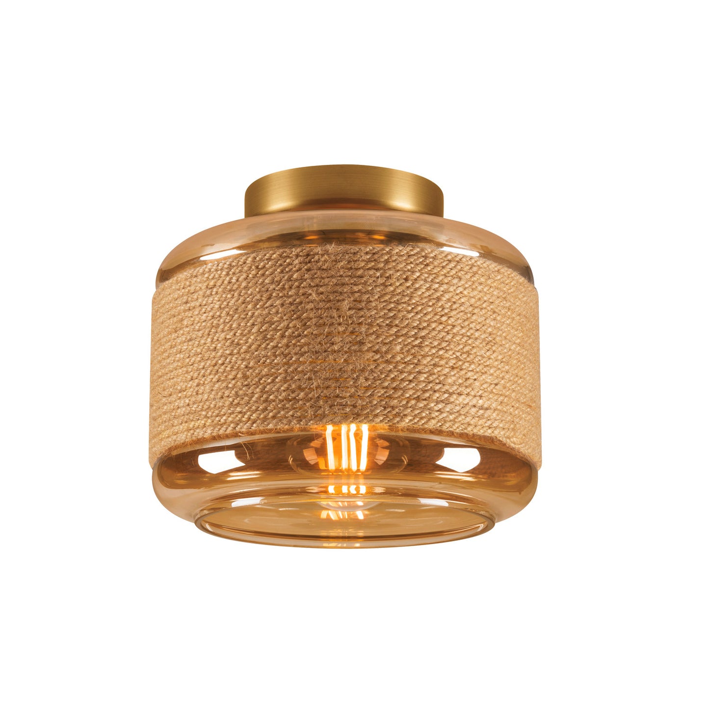 PANTILO ROPE 19, Wand- und Deckenaufbauleuchte, zylindrisch, 1x max. 15 W E27, gold