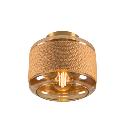 PANTILO ROPE 19, Wand- und Deckenaufbauleuchte, zylindrisch, 1x max. 15 W E27, gold
