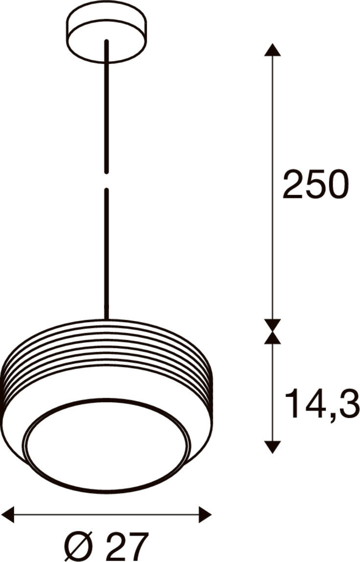 PANTILO ROPE 27, Pendelleuchte, 250 cm, E27, 15 W, gold