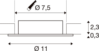 NEW TRIA® 75 XL, Deckeneinbauring, D: 11 H: 2.6 cm, IP20, schwarz