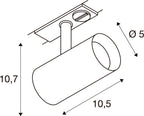 NOBLO® SPOT, 1~ Spot, rund, 3000 K, 6 W, Phasenabschnitt, 32°, grau