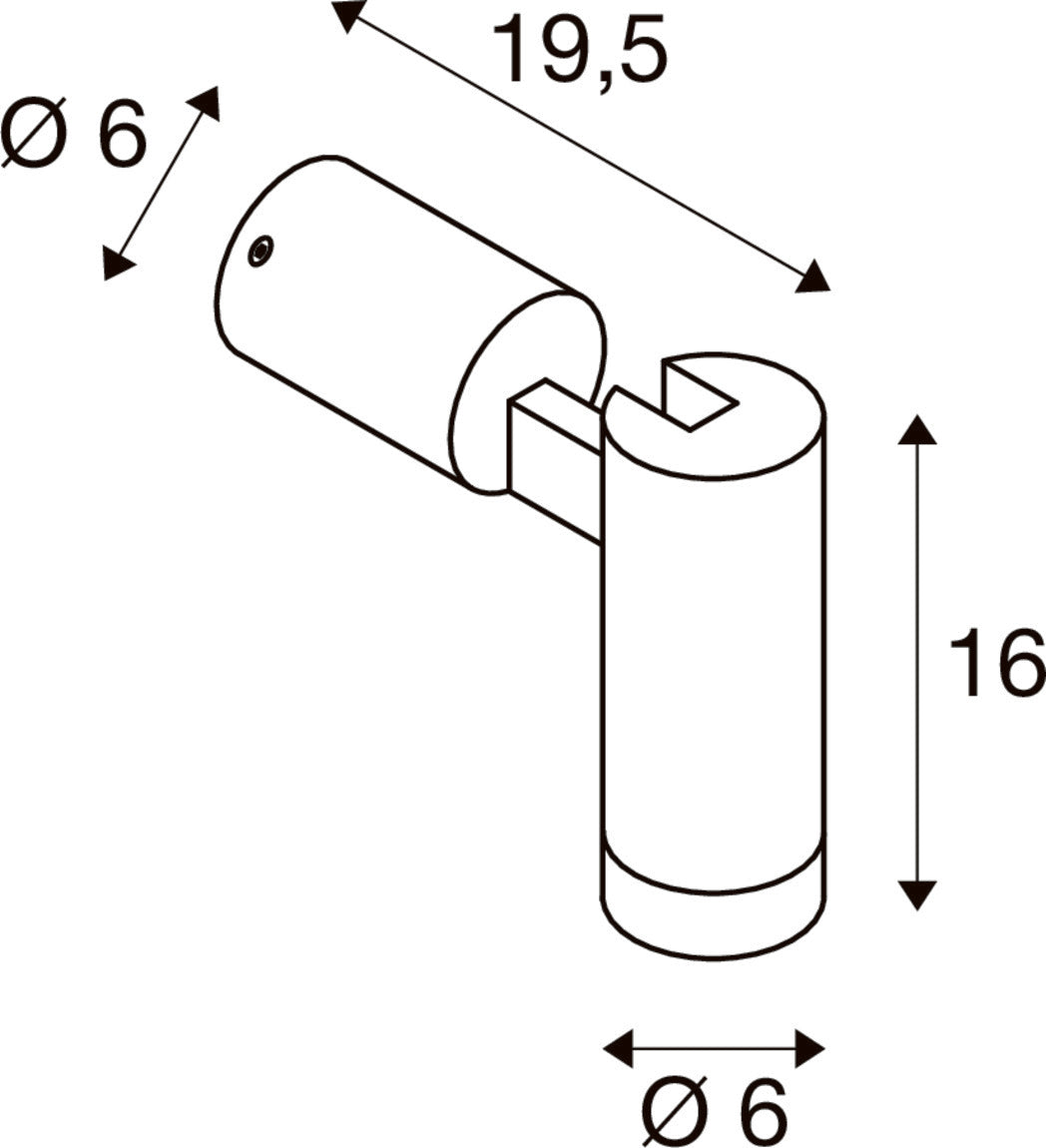 S-TUBE, Wandaufbauleuchte, rund, 1x max. 10 W GU10, schwarz