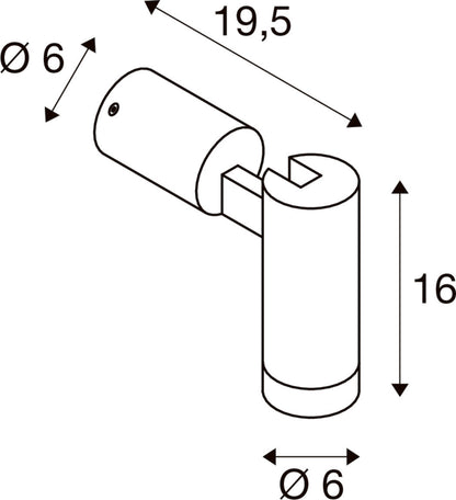 S-TUBE, Wandaufbauleuchte, rund, 1x max. 10 W GU10, schwarz