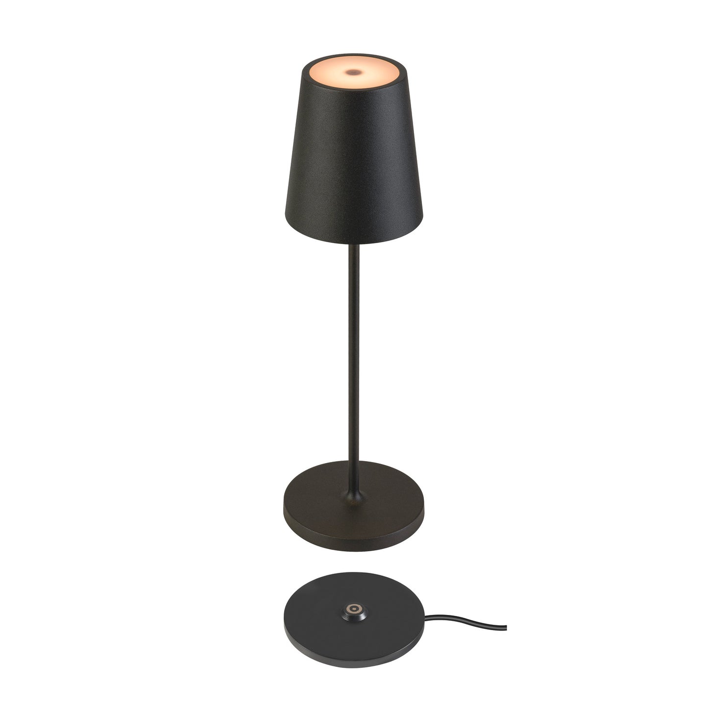 VINOLINA TWO, Tischleuchte, Akku, IP65, 2200/2700/3000 K, TOUCH, schwarz