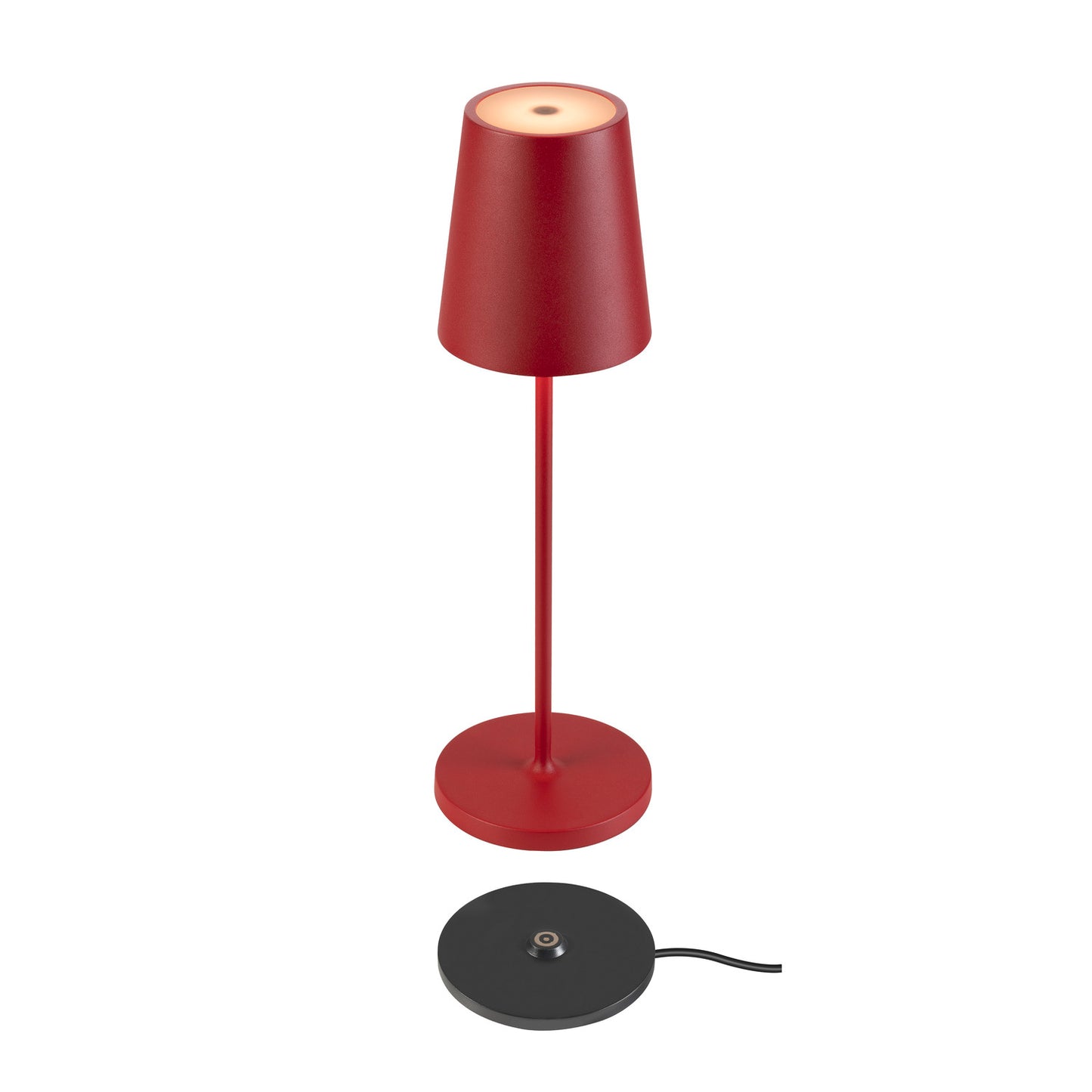 VINOLINA TWO, Tischleuchte, Akku, IP65, 2200/2700/3000 K, TOUCH, rot