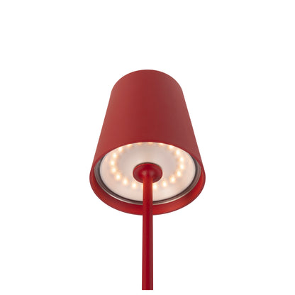 VINOLINA TWO, Tischleuchte, Akku, IP65, 2200/2700/3000 K, TOUCH, rot