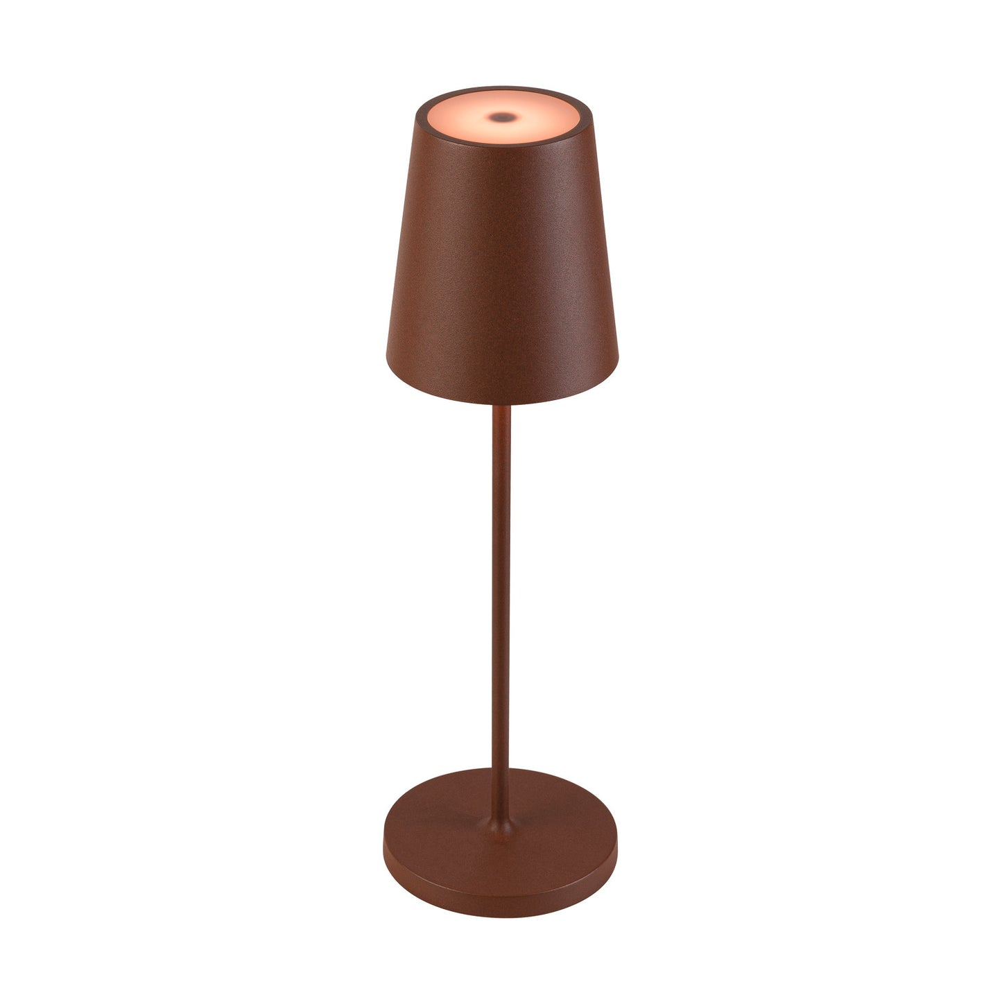 VINOLINA TWO, Tischleuchte, Akku, IP65, 2200/2700/3000 K, TOUCH, rost