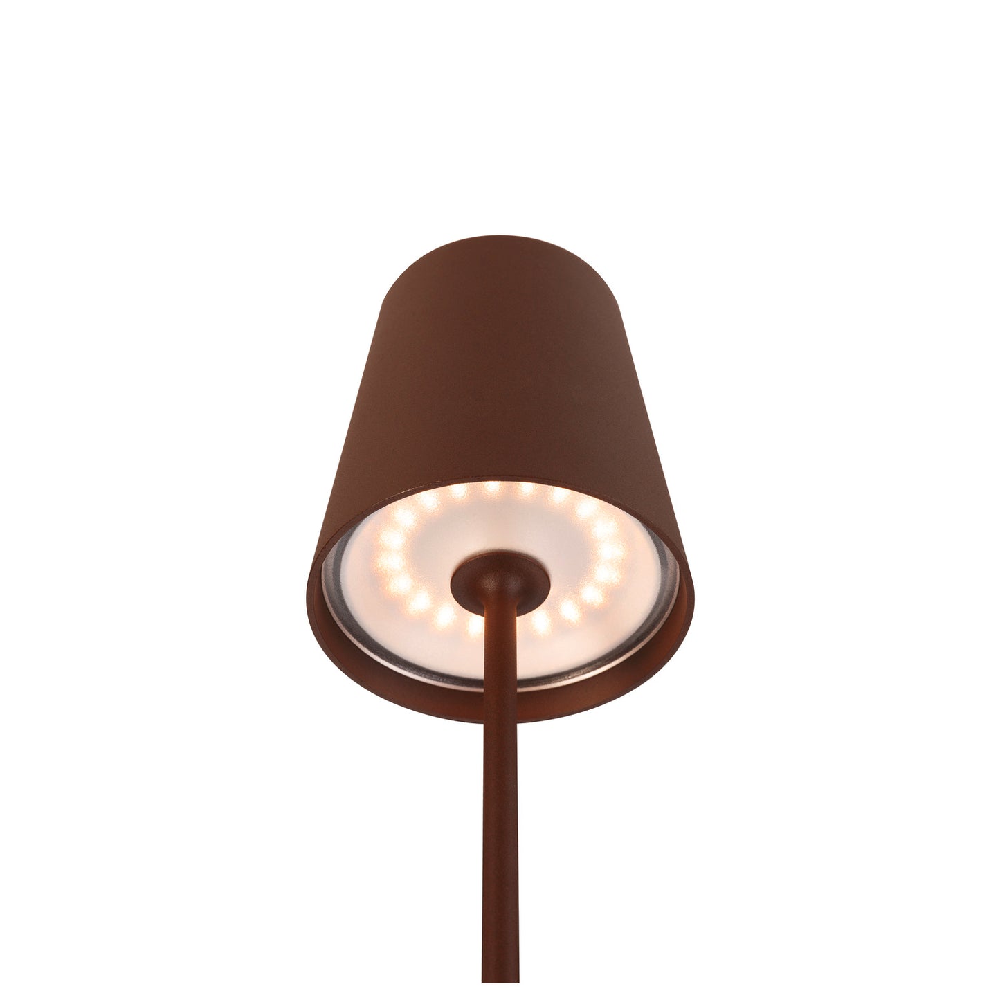 VINOLINA TWO, Tischleuchte, Akku, IP65, 2200/2700/3000 K, TOUCH, rost