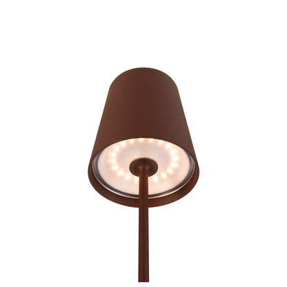 VINOLINA TWO, Tischleuchte, Akku, IP65, 2200/2700/3000 K, TOUCH, rost