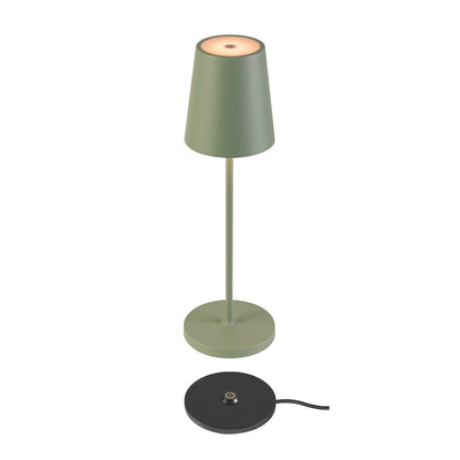 VINOLINA TWO, Tischleuchte, Akku, IP65, 2200/2700/3000 K, TOUCH, grün