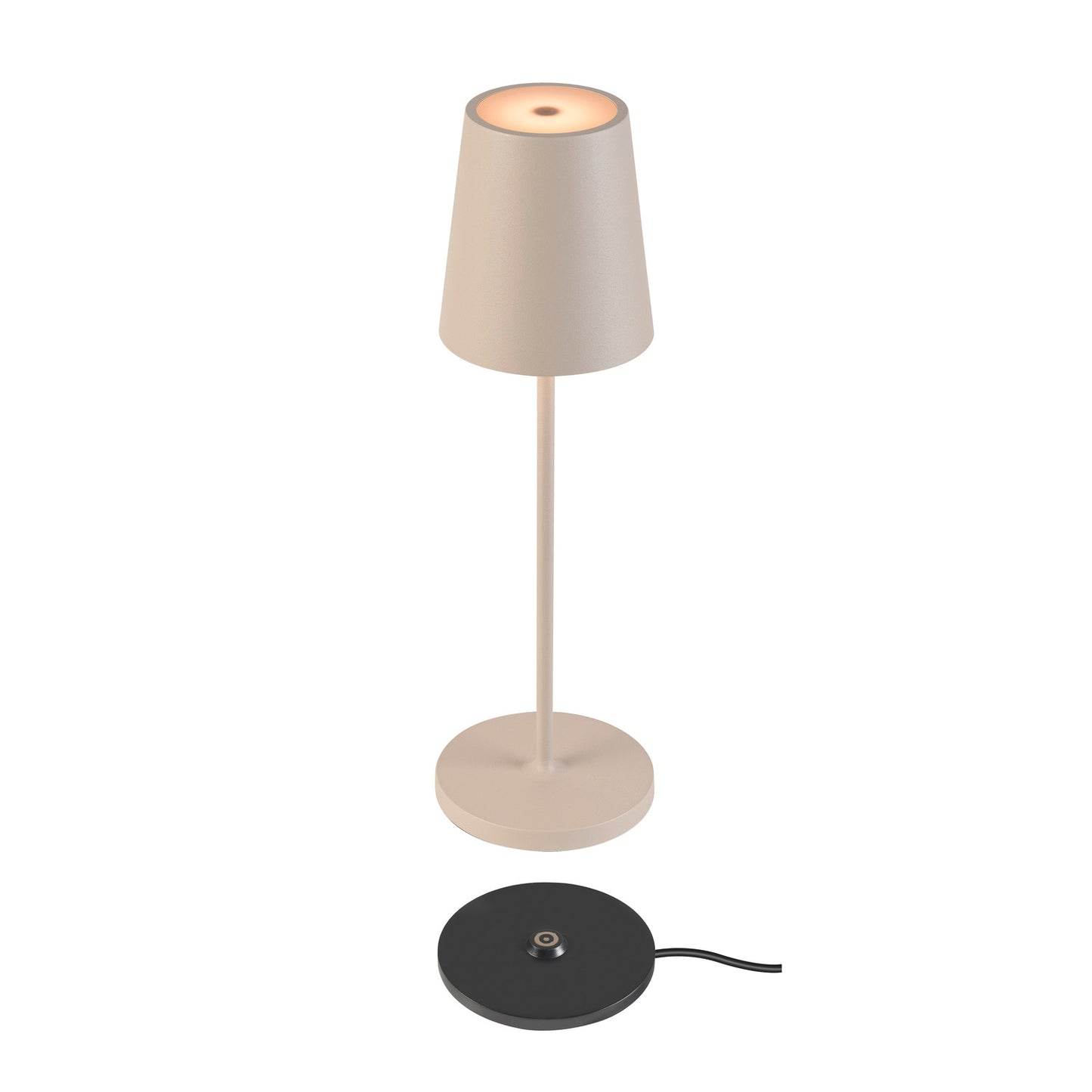 VINOLINA TWO, Tischleuchte, Akku, IP65, 2200/2700/3000 K, TOUCH, beige