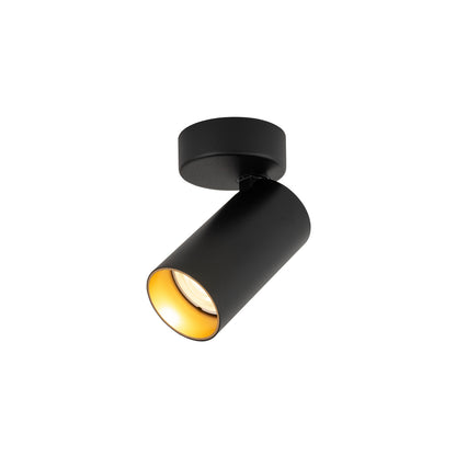 KAMI, Wand- und Deckenaufbauleuchte, 1x max. 10 W, GU10, schwarz/gold