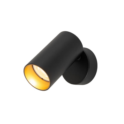 KAMI, Wand- und Deckenaufbauleuchte, 1x max. 10 W, GU10, schwarz/gold